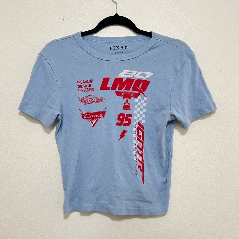 Disney Pixar Cars lightning McQueen baby crop tee top